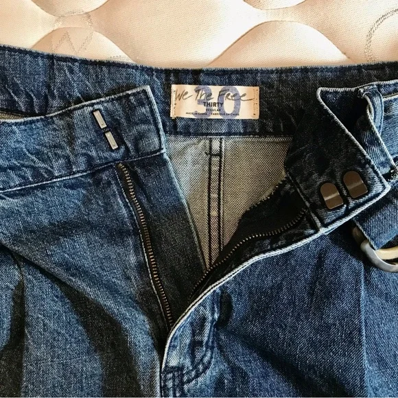 We The Free Belted Jade Denim mini skirt jean skirt 30 / 10 pockets Free People - Picture 4 of 7